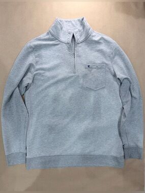 Criquet Quarter‑Zip Pullover – Men’s M Light Gray Modal Blend